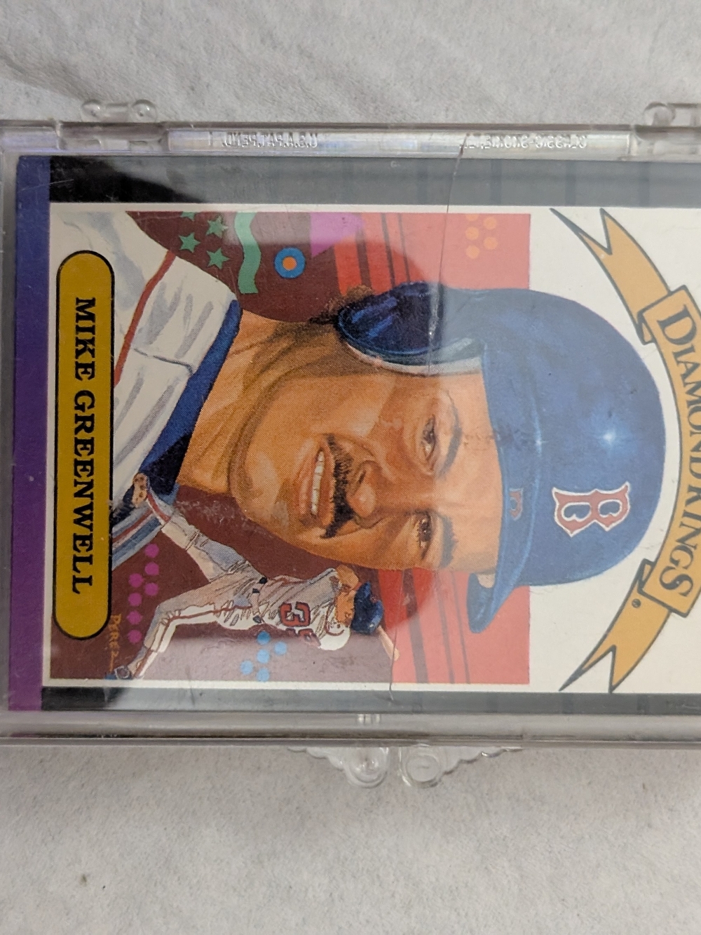 Mike Greenwell Boston Red Sox Baseball Card - Blue Helmet